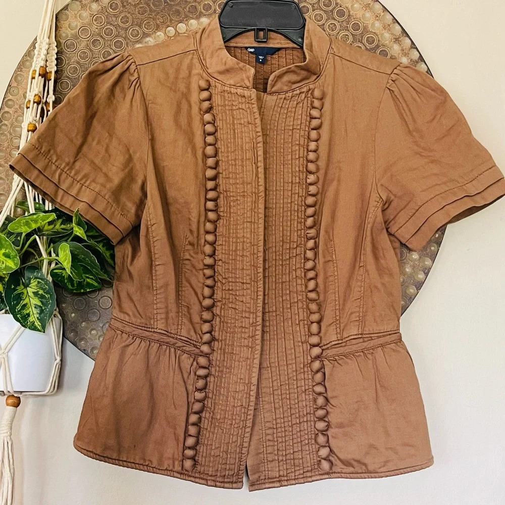 GAP‎ Pintuck Vintage short sleeve jacket size SMALL rockabilly vintage retro 60s